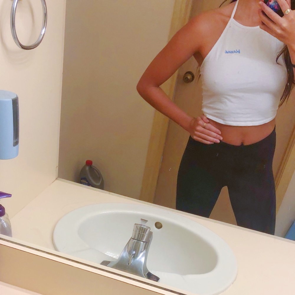 LA hearts halter crop top